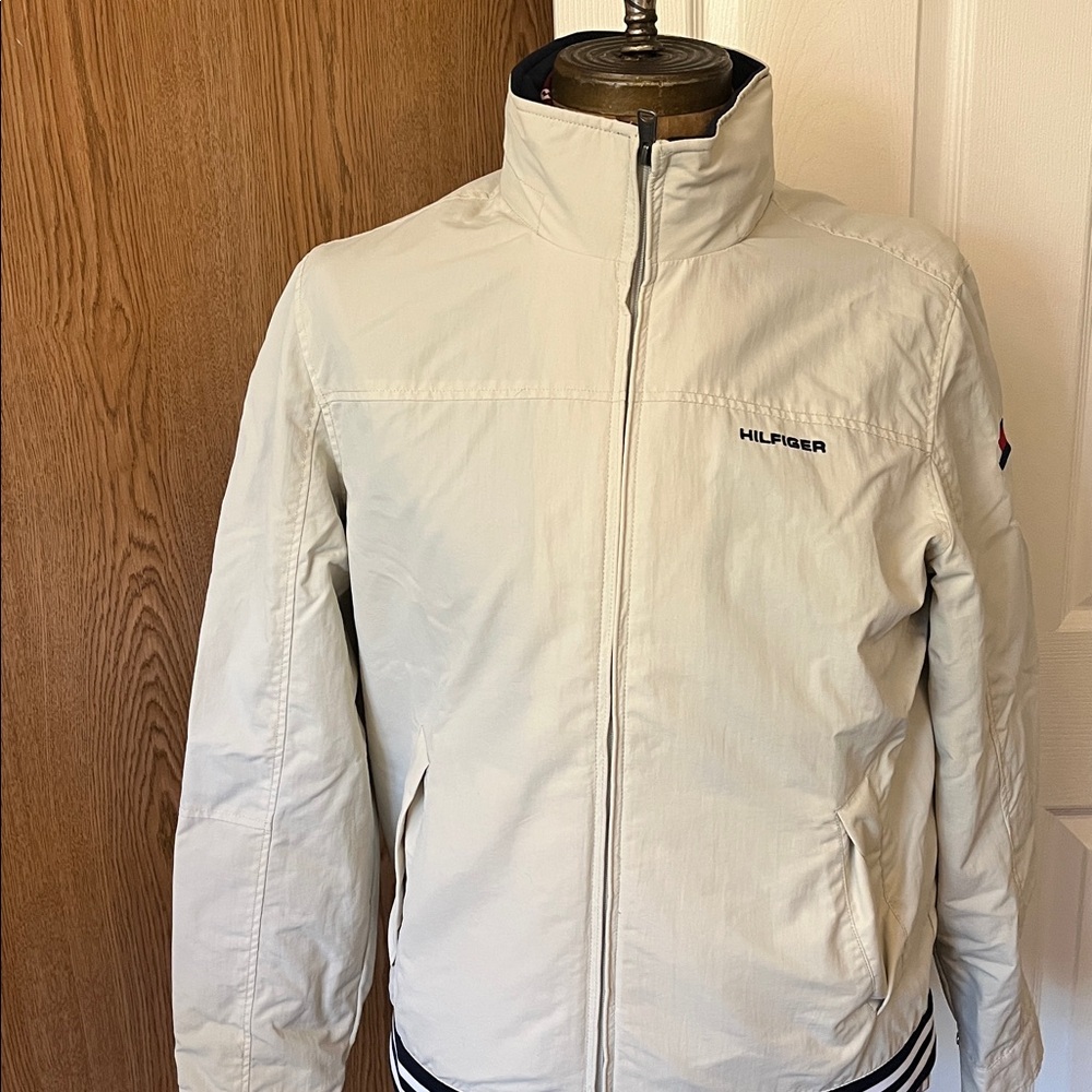 Tommy Hilfiger Navy and Cream Sailing Windbreaker Jacket Size M
